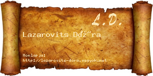 Lazarovits Dóra névjegykártya